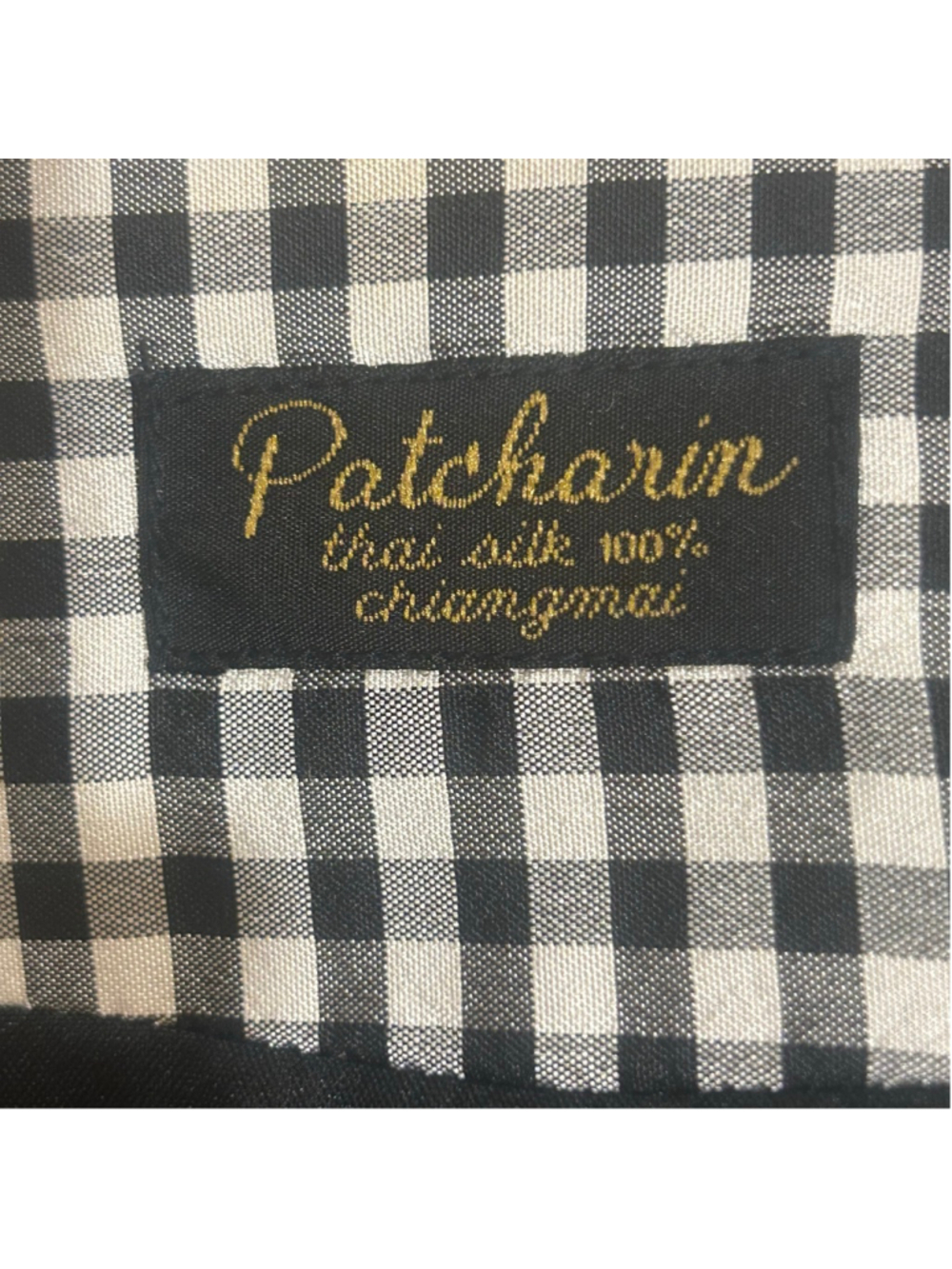 Vintage Patcharin Chiang Mai 100% Thai Silk Gingham Blazer - Picture 4 of 7